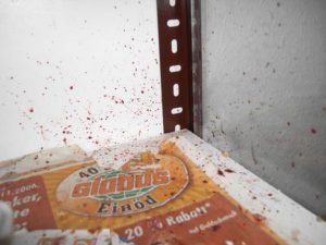Blutspritzer im Käfig